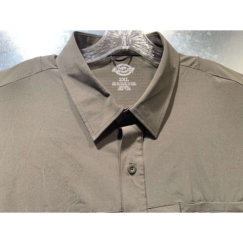Dickies Vented Gray Long Sleeve Be Cool Performance Button Up Work Shirt 2XL - Picture 5 of 16
